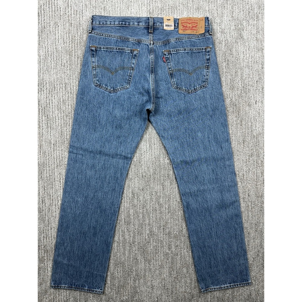 Levis 501 Original Jeans Mens 33x30 Medium Wash Straight Leg 100% Cotton NWT - Picture 2 of 12